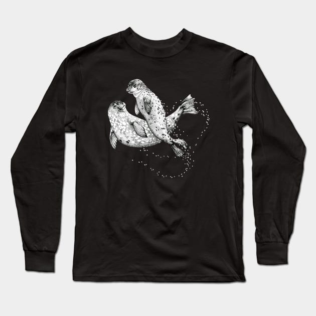 Swimming Seals Long Sleeve T-Shirt by Pip Tacla